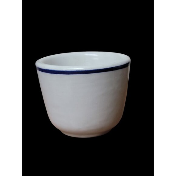 Walker China Coffee Cup Vitrified Jeannette Corp Restaurant Ware Vtg Blue Rim - Picture 9 of 13